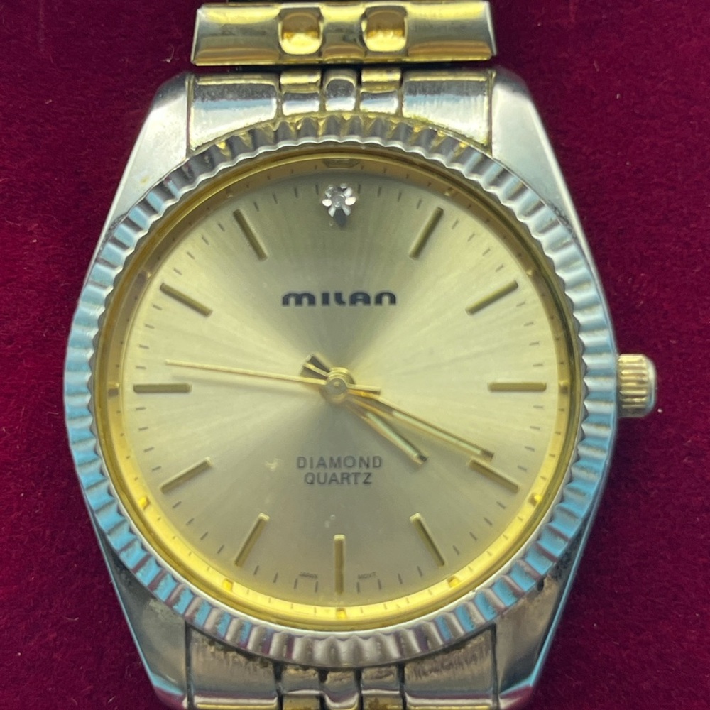Milan Two-Tone Gold and Silver Men's Diamond Quartz Watch - 84